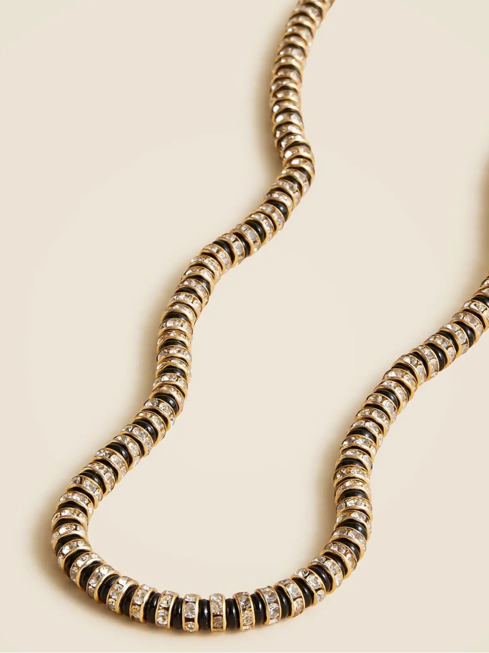 NWT J Crew Black Striped Crystal Necklace - Picture 3 of 9